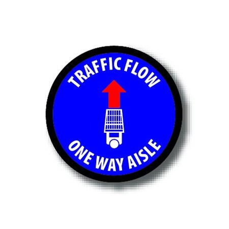 Ergomat 6in CIRCLE SIGNS Traffic Flow One Way Aisle DSV-SIGN 36 #3887 -UEN